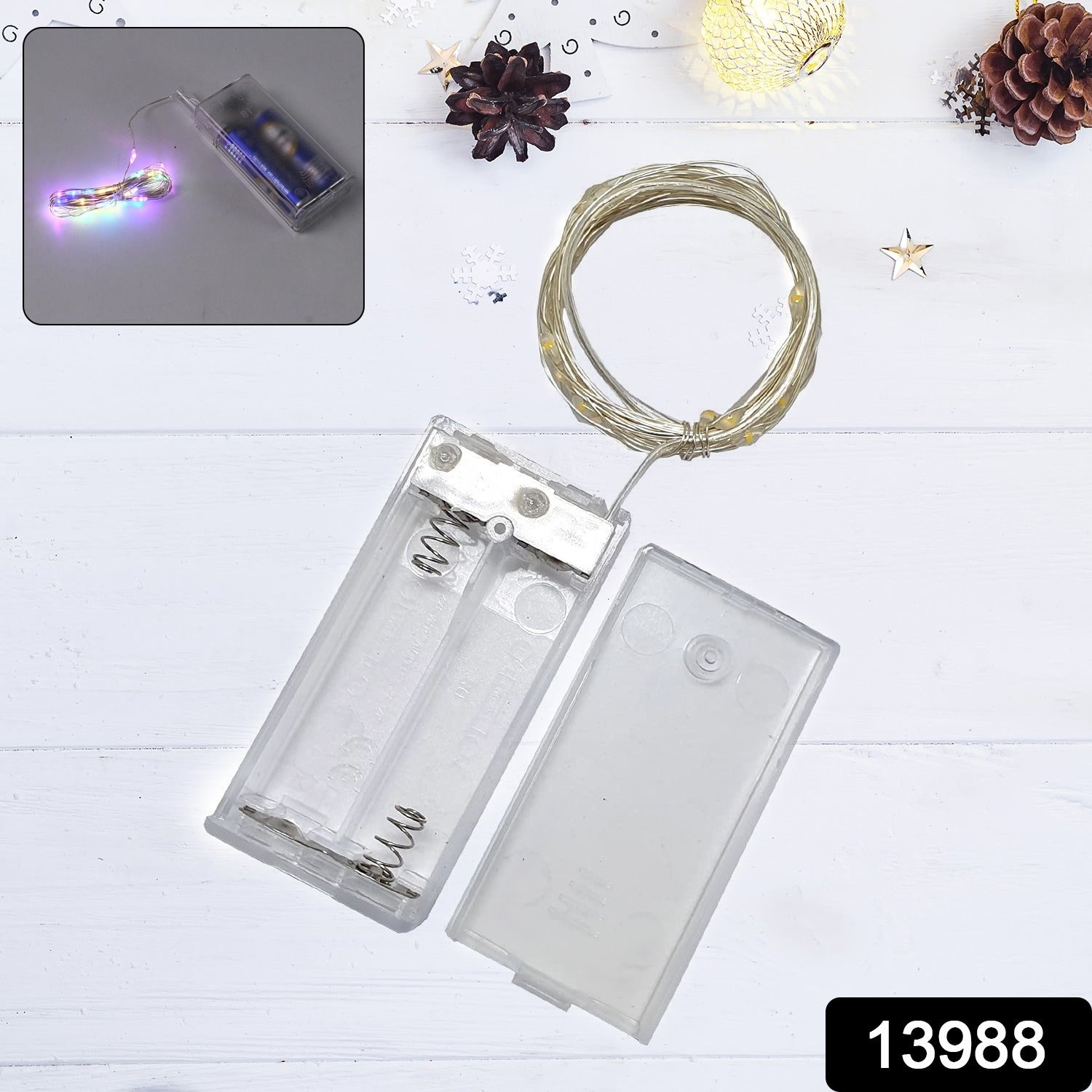 Multicolor 2AA Battery Powered, Copper Wire String Fairy Lights with 30 LEDs Variety Bazaar