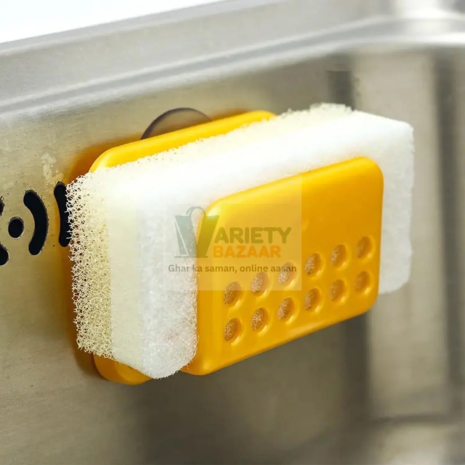 4112 Self Adhesive Sponge Holder No-Drilling Soap Holder for Shower Bathroom Kitchen, Sponge Holder - Kitchen Sink Organizer - Sink Caddy - Soap Holder - Spoon Rest - Multipurpose Use Travel Sahayak