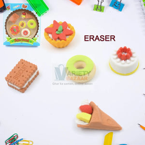 4171 3D Fast Food Fancy & Stylish Colorful Erasers, Mini Eraser Creative Cute Novelty Eraser for Children Different Designs Eraser Set for Return Gift, Birthday Party, School Prize, Fast Food Set Eraser ( 5 pc Set ) Travel Sahayak