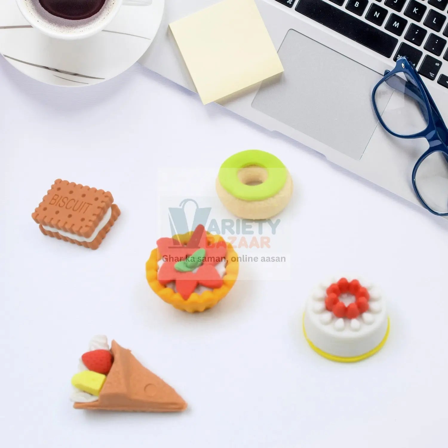 4171 3D Fast Food Fancy & Stylish Colorful Erasers, Mini Eraser Creative Cute Novelty Eraser for Children Different Designs Eraser Set for Return Gift, Birthday Party, School Prize, Fast Food Set Eraser ( 5 pc Set ) Travel Sahayak