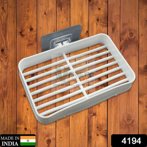 4194 Soap Dish Holder for Bathroom Shower Wall Mounted Self Adhesive Soap Holder Saver Tray-Plastic Sponge Holder for Kitchen Storage Rack Soap Box (Plastic Box) Travel Sahayak