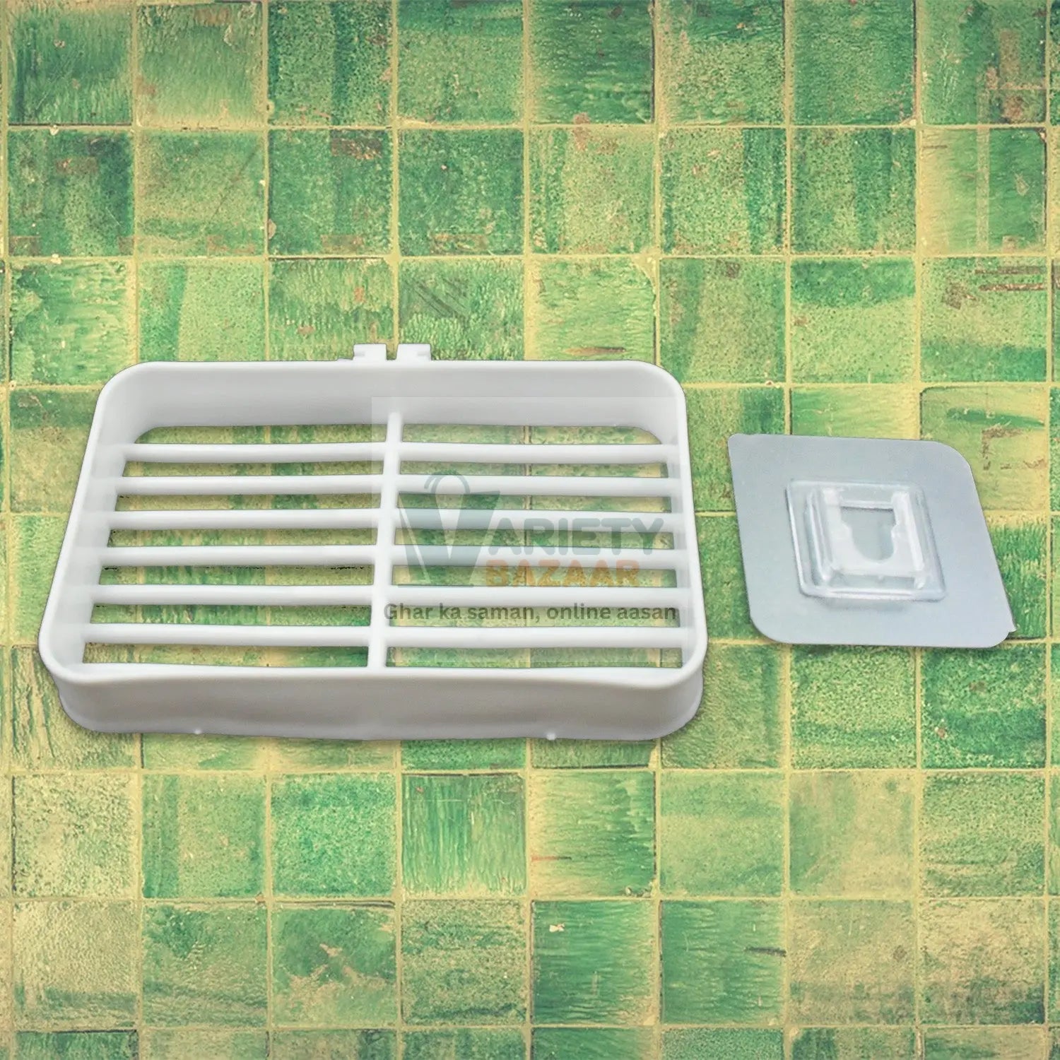 4194 Soap Dish Holder for Bathroom Shower Wall Mounted Self Adhesive Soap Holder Saver Tray-Plastic Sponge Holder for Kitchen Storage Rack Soap Box (Plastic Box) Travel Sahayak