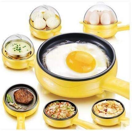 Multi functional Electric 2 in 1 Egg Frying Pan with Egg Boiler Machine Measuring Cup with Handle Variety Bazaar