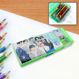 4251 Multipurpose Compass Box, Pencil Box with 2 Compartments for School, Cartoon Printed Pencil Case for Kids, Birthday Gift for Girls & Boys, Cartoon Printed Pencil Case for Kids. Travel Sahayak