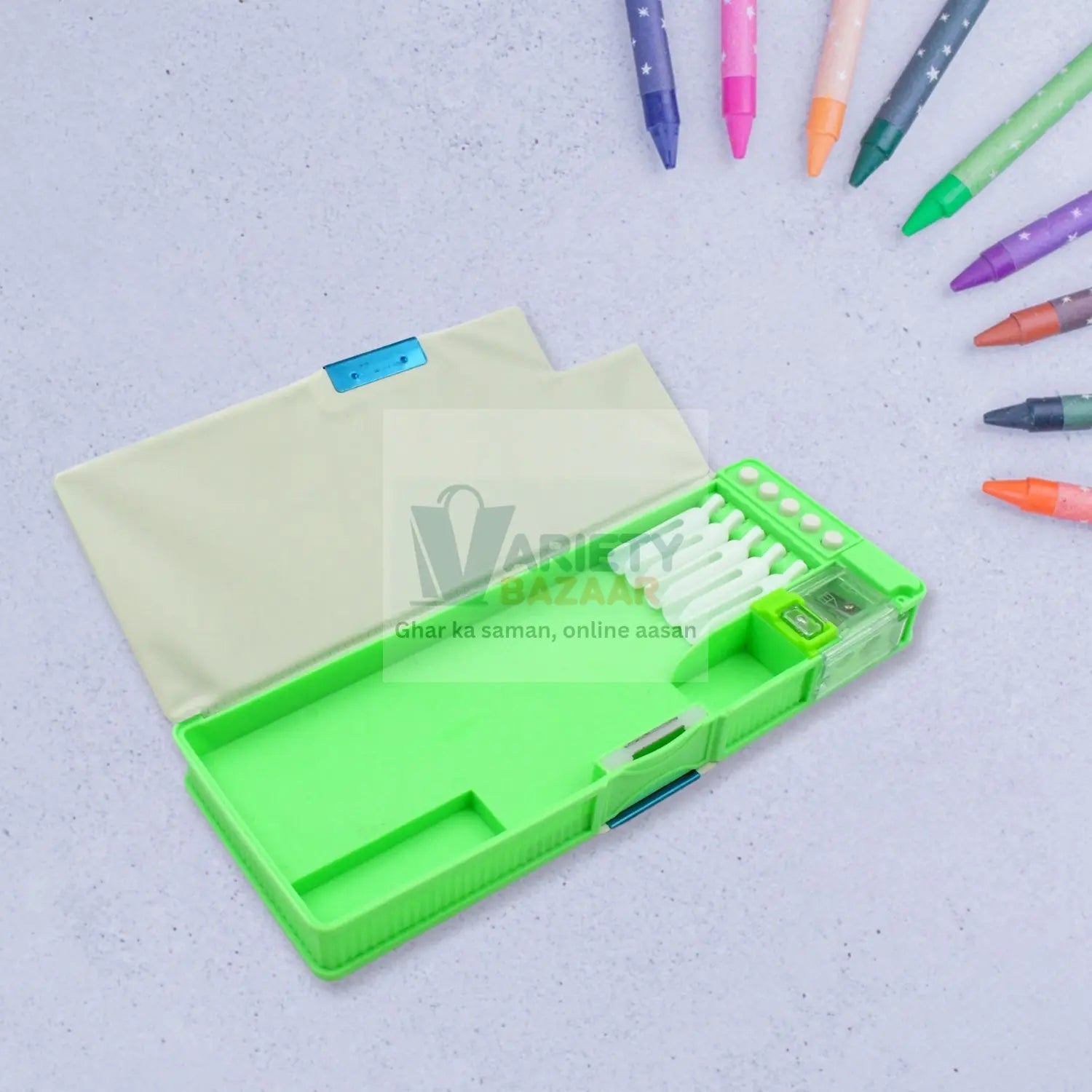 4251 Multipurpose Compass Box, Pencil Box with 2 Compartments for School, Cartoon Printed Pencil Case for Kids, Birthday Gift for Girls & Boys, Cartoon Printed Pencil Case for Kids. Travel Sahayak