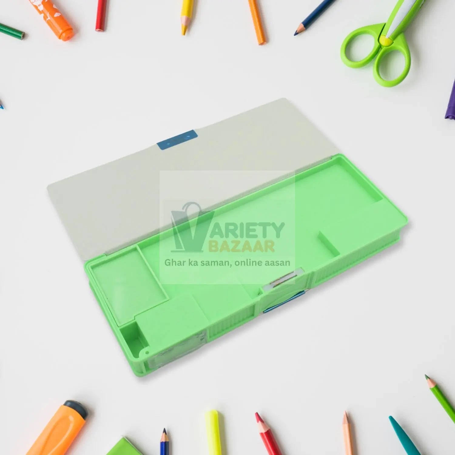 4251 Multipurpose Compass Box, Pencil Box with 2 Compartments for School, Cartoon Printed Pencil Case for Kids, Birthday Gift for Girls & Boys, Cartoon Printed Pencil Case for Kids. Travel Sahayak