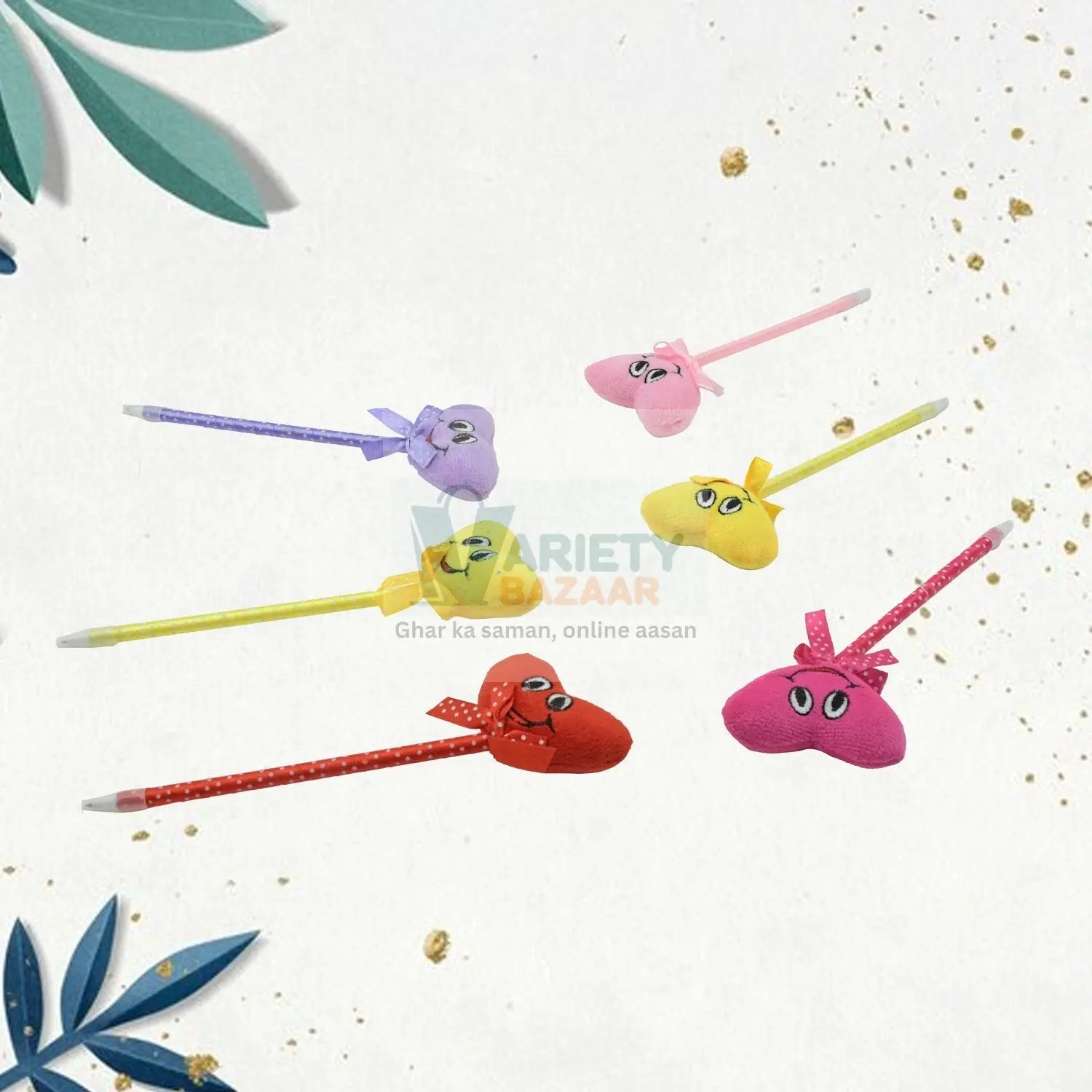 4292 Cute Cartoon Shape & Heart Design Facy Writting Pen Attached Rattle | Ball Pen Smooth Writing For Wedding , Events & Multiuse Pen Best Pen l Use for Kids (12 Pcs Set Mix Design & Color) Travel Sahayak