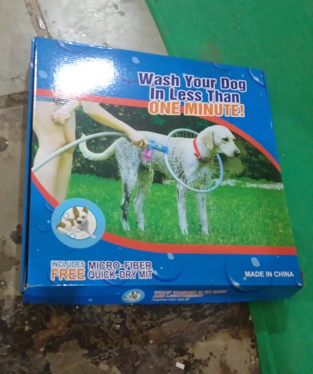 Pet Shower Sprayer, Cat Dog Grooming Bath Massager, With Microfiber Glove (1 Set) Variety Bazaar