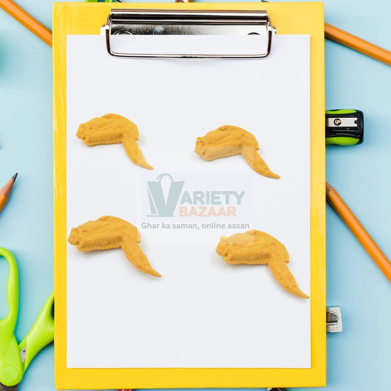 4341 Cute Erasers, Pencil Eraser, Chicken Wings Chicken Legs Eraser Student School Supplies Gifts Chicken Rubber Drawing Small Eraser Office Accessory Fun Back to School Supplies Gifts Party Favor for Kids Adults Students (8 Pcs Set) Travel Sahayak