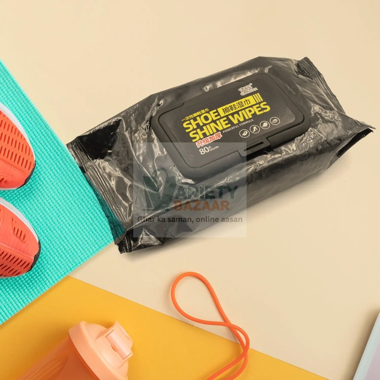 4367 Shoe Cleaning Wet Wipes Fast Scrubbing Shoes Cleaning Tissue, Sneakers Non-Woven Detergent Quick Wipes Disposable Travel Portable Removes Dirt, Stains (1 Set 80 Pcs) Travel Sahayak