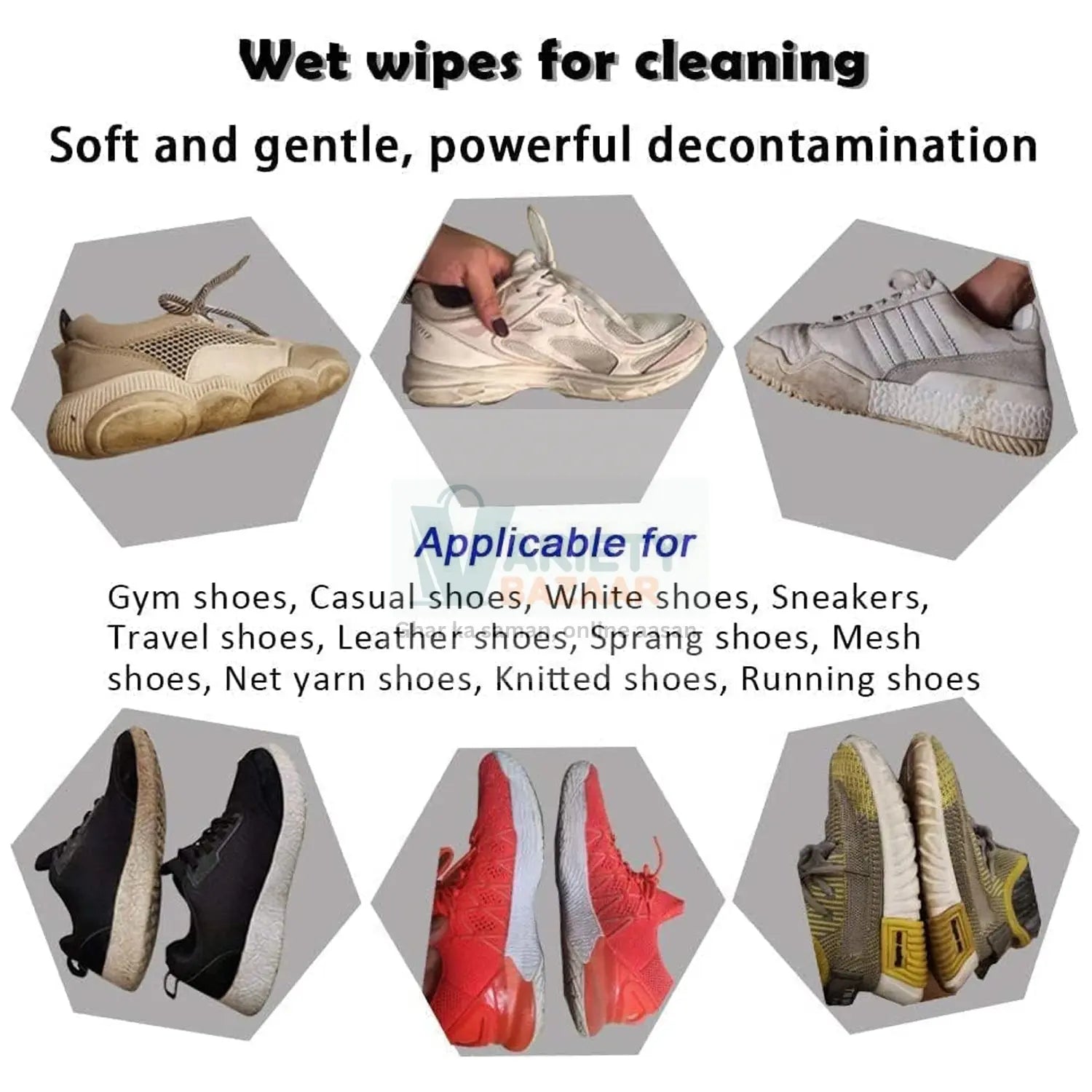 4367 Shoe Cleaning Wet Wipes Fast Scrubbing Shoes Cleaning Tissue, Sneakers Non-Woven Detergent Quick Wipes Disposable Travel Portable Removes Dirt, Stains (1 Set 80 Pcs) Travel Sahayak
