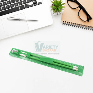 4532 School / Office Set (ruler / 2 pencils / eraser / sharpener) Stationary Set 5 Items Educational Item for School Going Kids, Stationary Set for Girls Boys/Stationary for School/Gift Pack for Girls Kids/Birthday Gift Kids (5 Pc Set ) Travel Sahayak