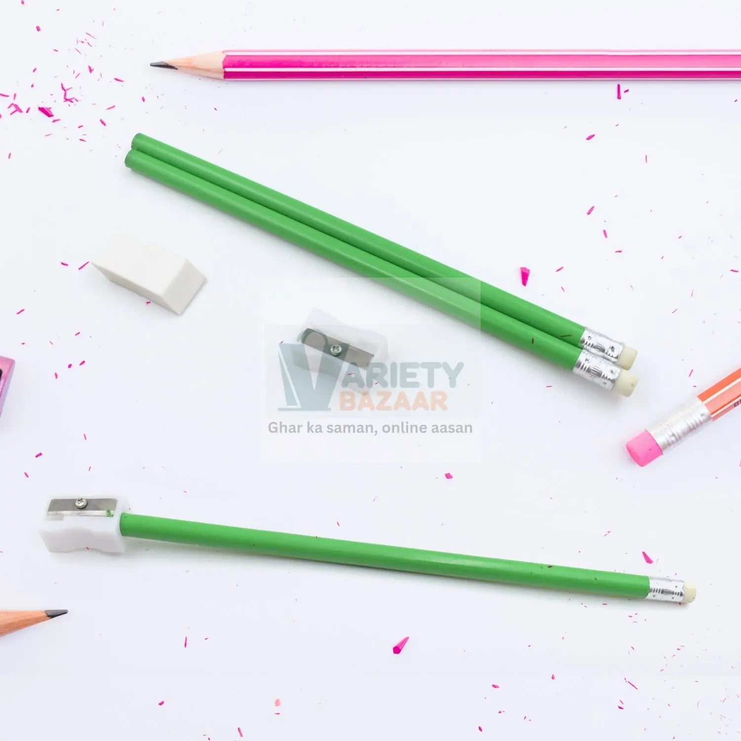 4532 School / Office Set (ruler / 2 pencils / eraser / sharpener) Stationary Set 5 Items Educational Item for School Going Kids, Stationary Set for Girls Boys/Stationary for School/Gift Pack for Girls Kids/Birthday Gift Kids (5 Pc Set ) Travel Sahayak