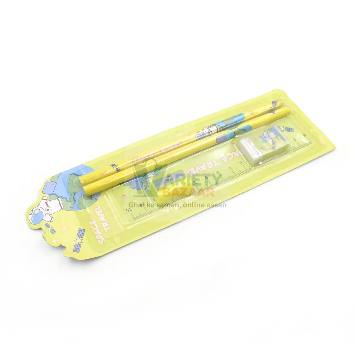 4560 Wooden Pencil Set, Stationary Set 5 in 1 Items Educational Item for School Going Kids, Stationary Set for Girls Boys/Stationary for School/Gift Pack for Girls Kids/Birthday Gift Kids (5 Pc Set Travel Sahayak