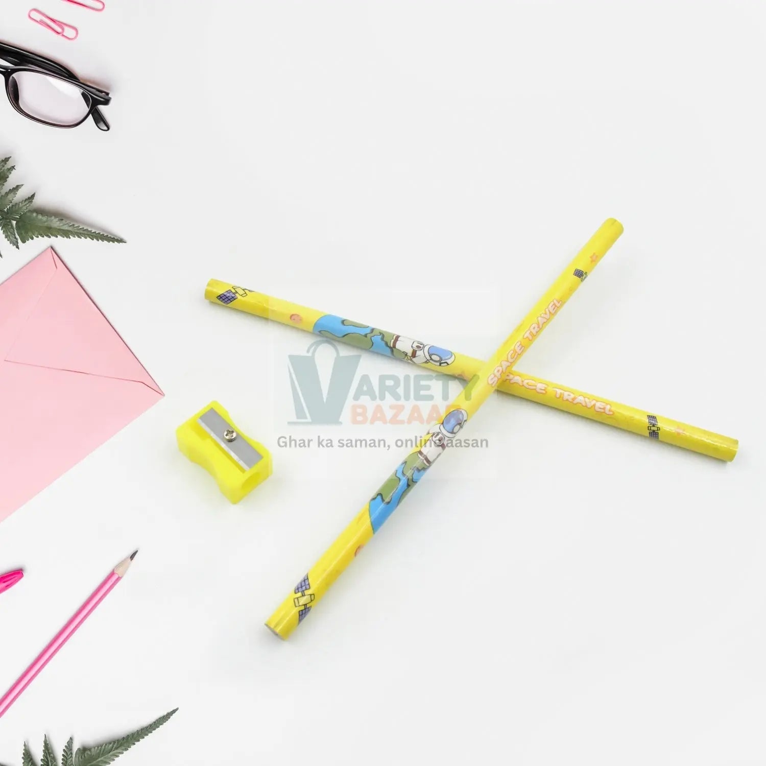 4560 Wooden Pencil Set, Stationary Set 5 in 1 Items Educational Item for School Going Kids, Stationary Set for Girls Boys/Stationary for School/Gift Pack for Girls Kids/Birthday Gift Kids (5 Pc Set Travel Sahayak