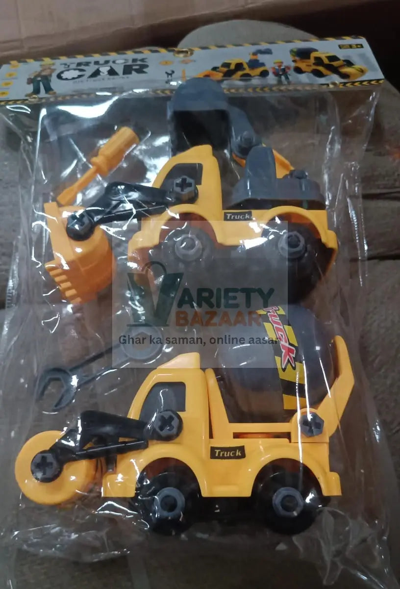 4647 Engineering vehicles Nut Assembly Vehicle Toy, DIY Nut Assembly Vehicle Model Toy Highly Simulation Children Kids Car Model Toy Set (2 Pc Set) Travel Sahayak