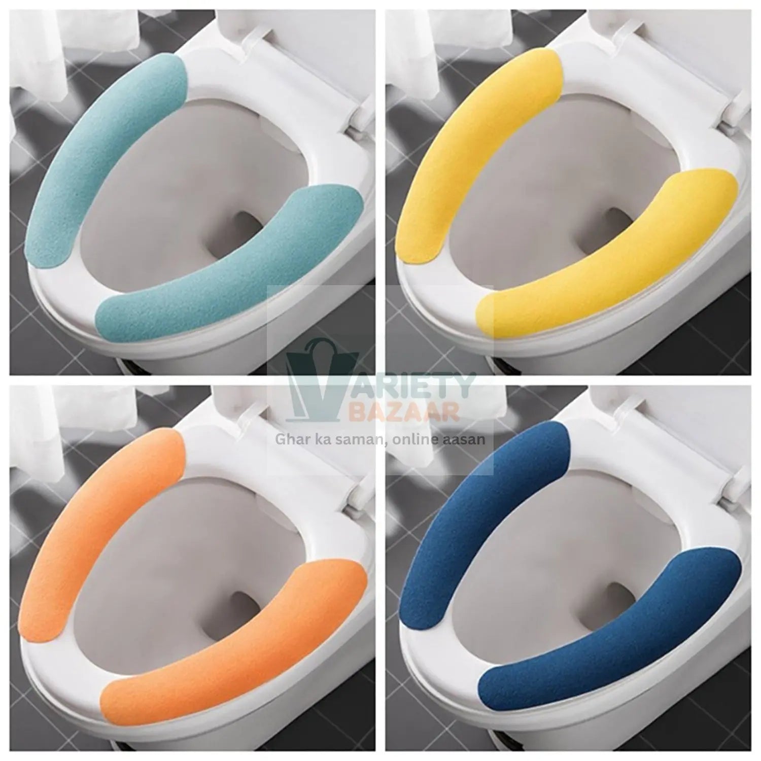 4872 Toilet Seat Cover, Toilet Seat Cushion Soft and Warm Washable Toilet seat Cover Pads Comfortable Travel Sahayak