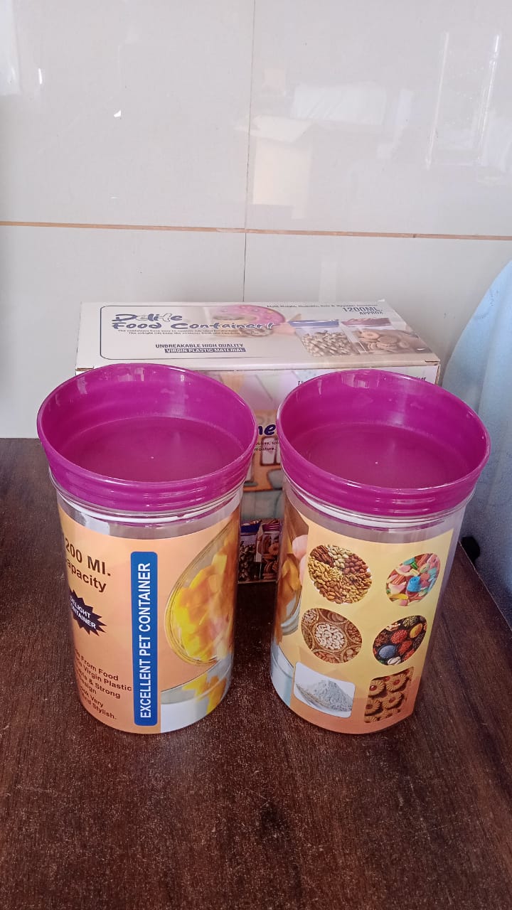 Plastic Premium Quality Kitchen Food Containers Set (1200ml Approx, Set Of 2 Pc) Variety Bazaar