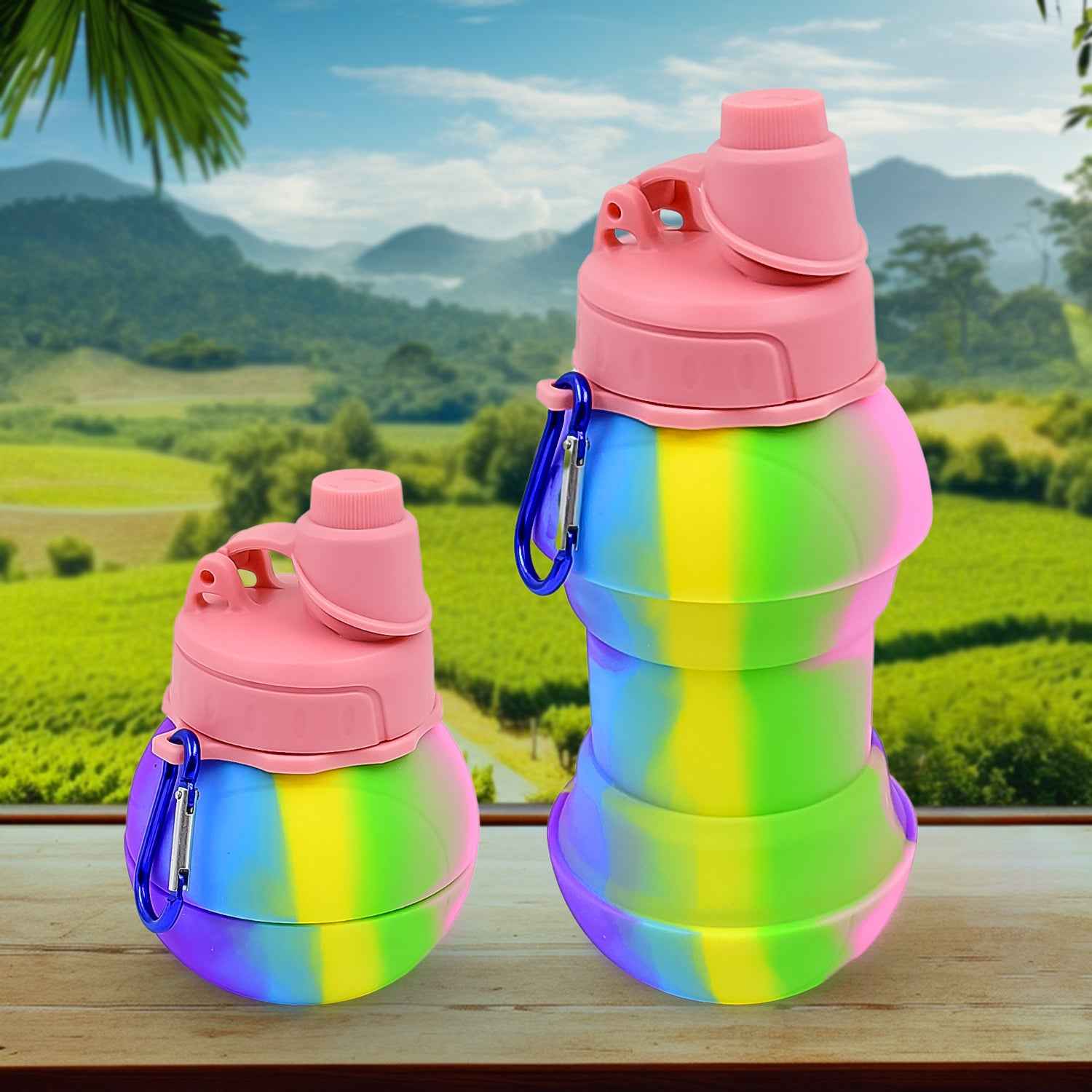 Flexible Collapsible Silicone Sports Water Bottle (260 Ml 20 Cm Folding)