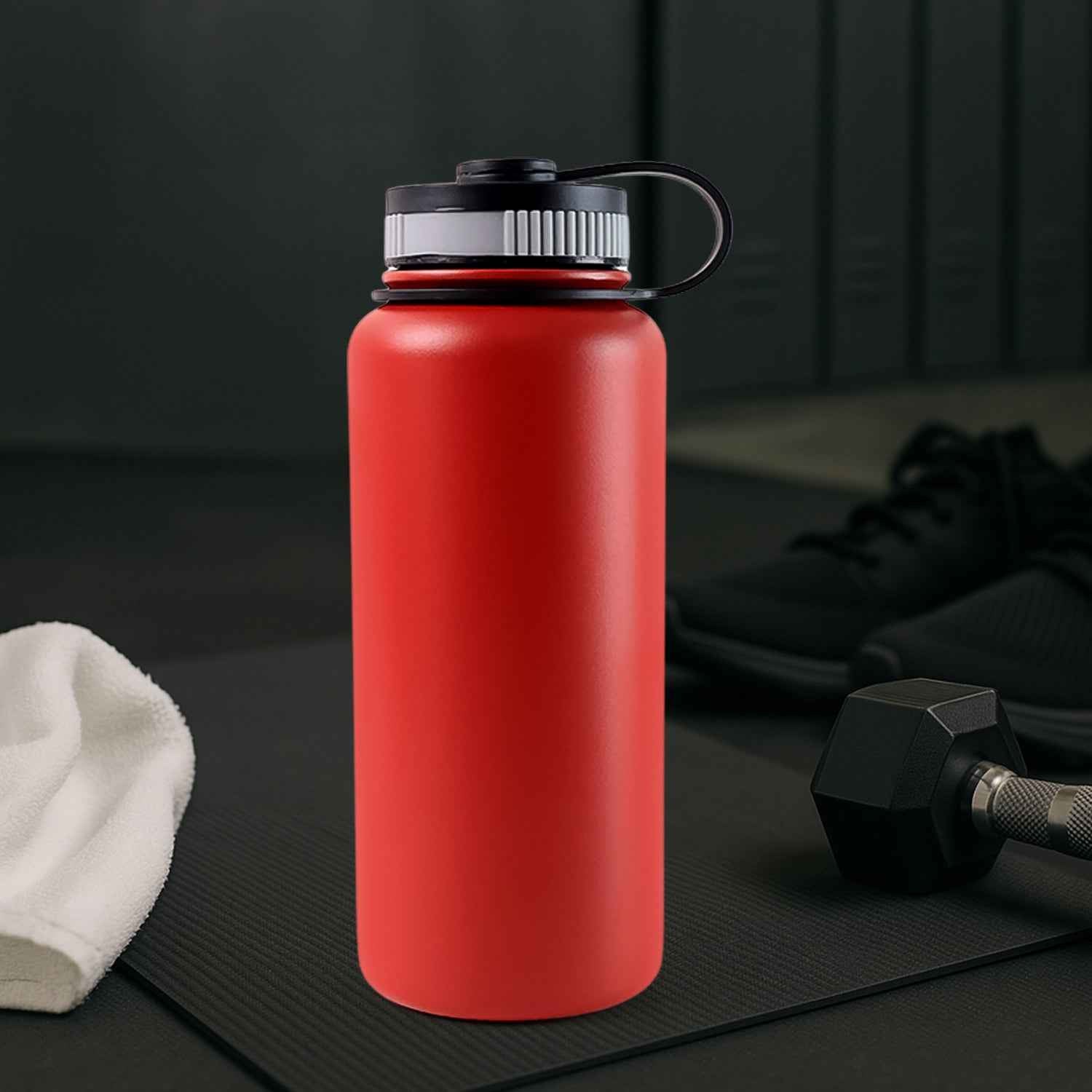 Red Stainless Steel Double Wall Vacuum-insulated Drink Water Bottle (1000 Ml)
