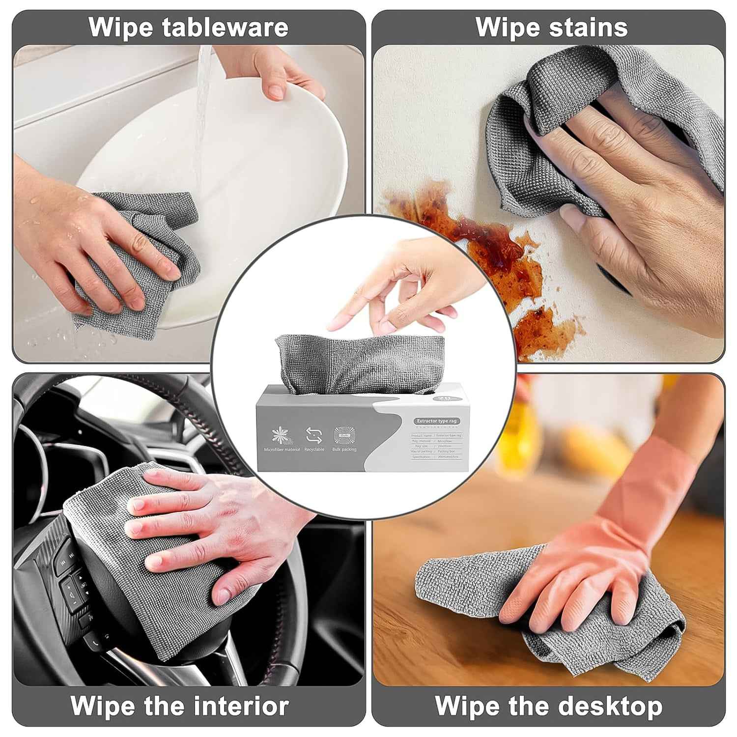 Thickened Magic Wipe Home Kitchen Car Multi-functional Cleaning Rag (20 Pc)