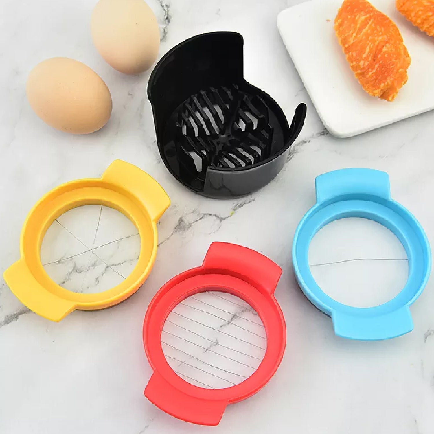 Multifunctional 3-in-1 Egg Cutter - Stainless Steel Slicing Tool with Durable Wires Variety Bazaar