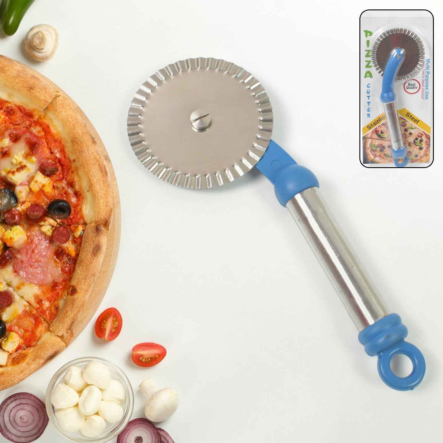 Multi Purpose Use Curly Pizza Cutter Pastry Cutter Sandwiches Cutter (1 Pc)