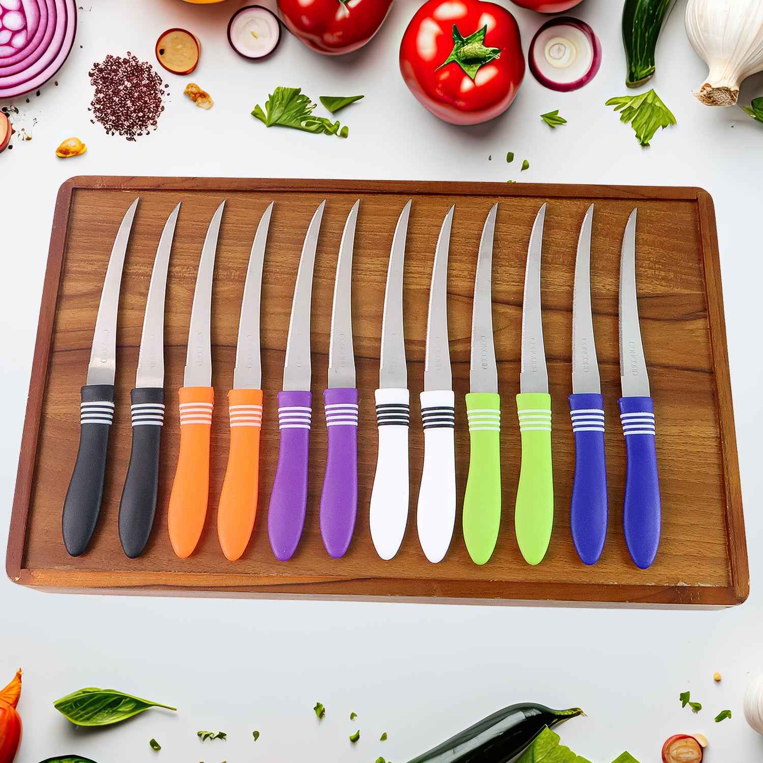 Stainless Steel Multipurpose Serrated Knife Set (12 Pc)