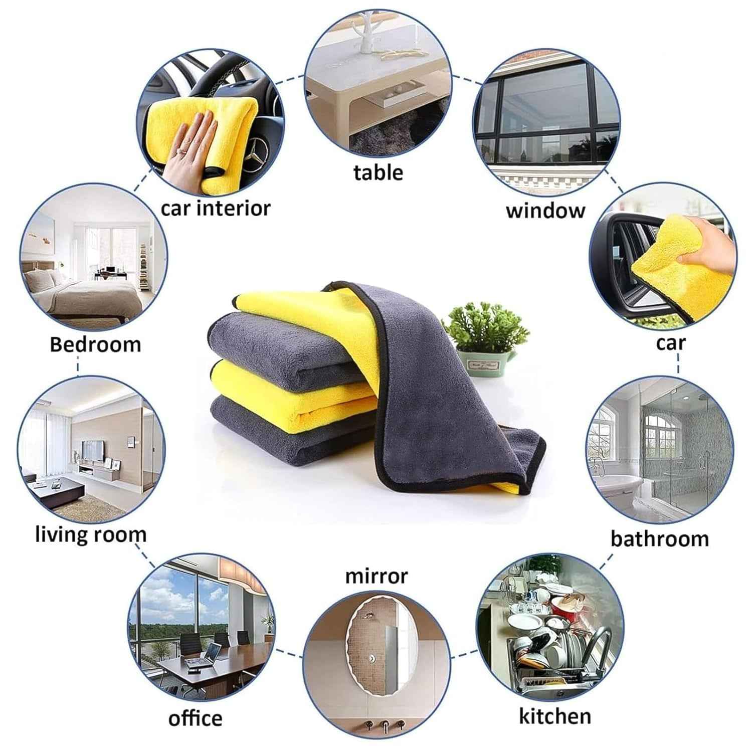 Premium Microfiber Cleaning Cloth Towel (40x30 Cm 1 Pc)