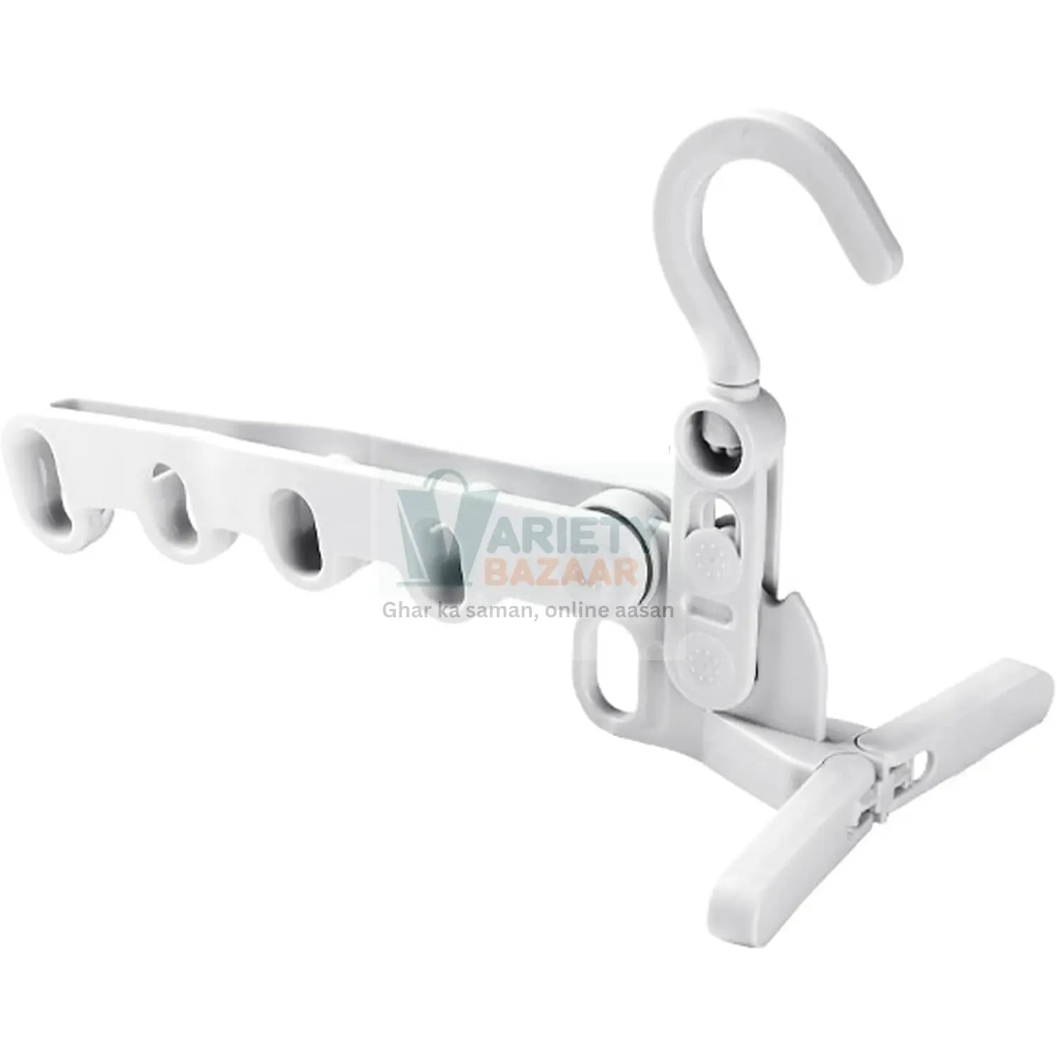 5-Hole Foldable Clothes Hanger – Robust, Space-Saving Travel Rack Variety Bazaar