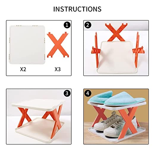 4 LAYER SHOES STAND, SHOE TOWER RACK SUIT FOR SMALL SPACES, CLOSET, SMALL ENTRYWAY, EASY ASSEMBLY AND STABLE IN STRUCTURE, CORNER STORAGE CABINET FOR SAVING SPACE Variety Bazaar