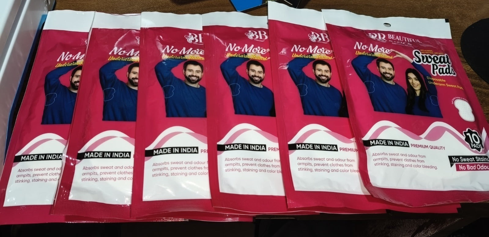 Beautiful Basics Underarms Sweat Pads Disposable (Pkts 6x 60 Pcs Set) Variety Bazaar