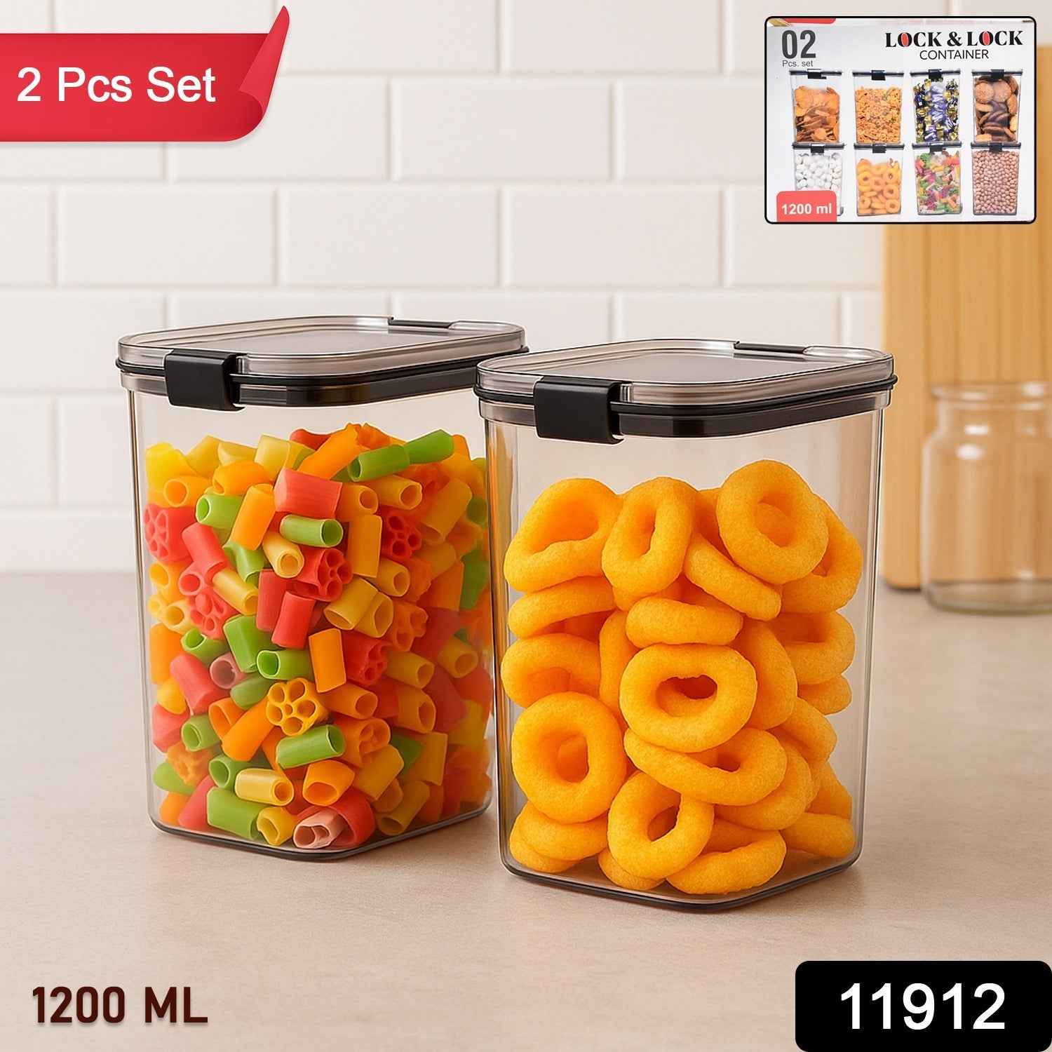 1200 ML Airtight Lock & Lock Food Storage Container Set – 2 Piece