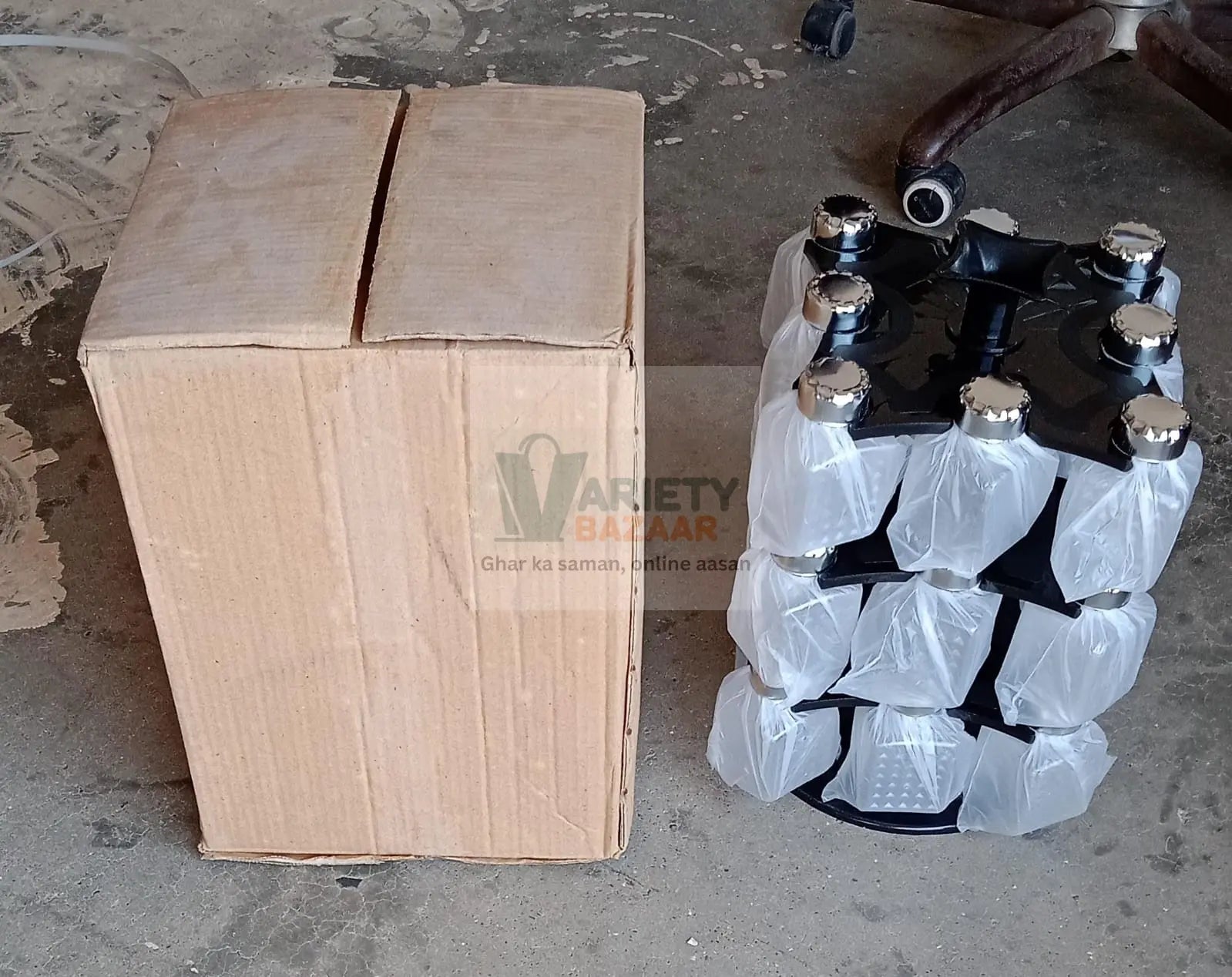 5504 All New Square 24 Bottle Design 360 Degree Revolving Spice Rack Container Condiment, Pieces Set, Square Small Container Travel Sahayak