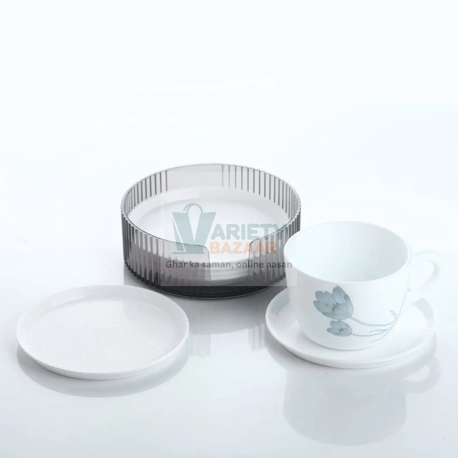 5513 Coasters Set of 6 Plastic Coasters Spill Protection for Table Desk Durable and Non Slip Plastic Coaster Fit Common Size Drinking Glass Coffee Cup Tea Cup Mug Travel Sahayak