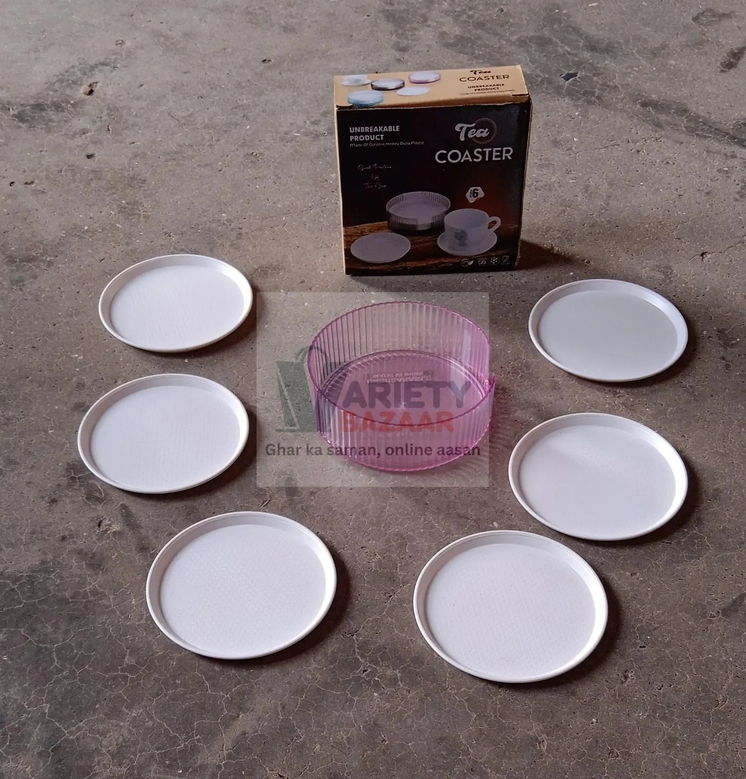 5513 Coasters Set of 6 Plastic Coasters Spill Protection for Table Desk Durable and Non Slip Plastic Coaster Fit Common Size Drinking Glass Coffee Cup Tea Cup Mug Travel Sahayak