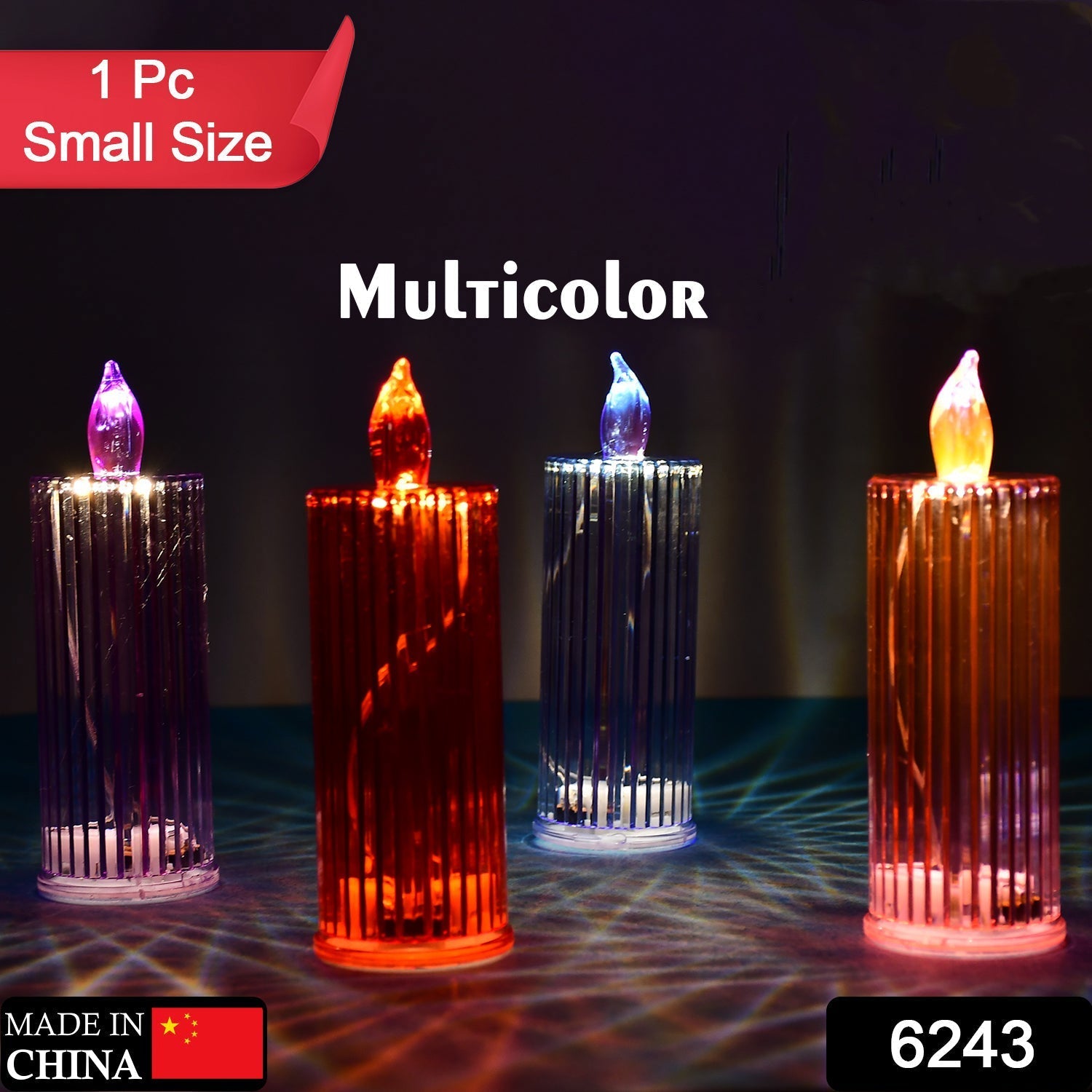 Big Simple Candles for Home Decoration, Crystal Candle Lights (Multicolor) Variety Bazaar