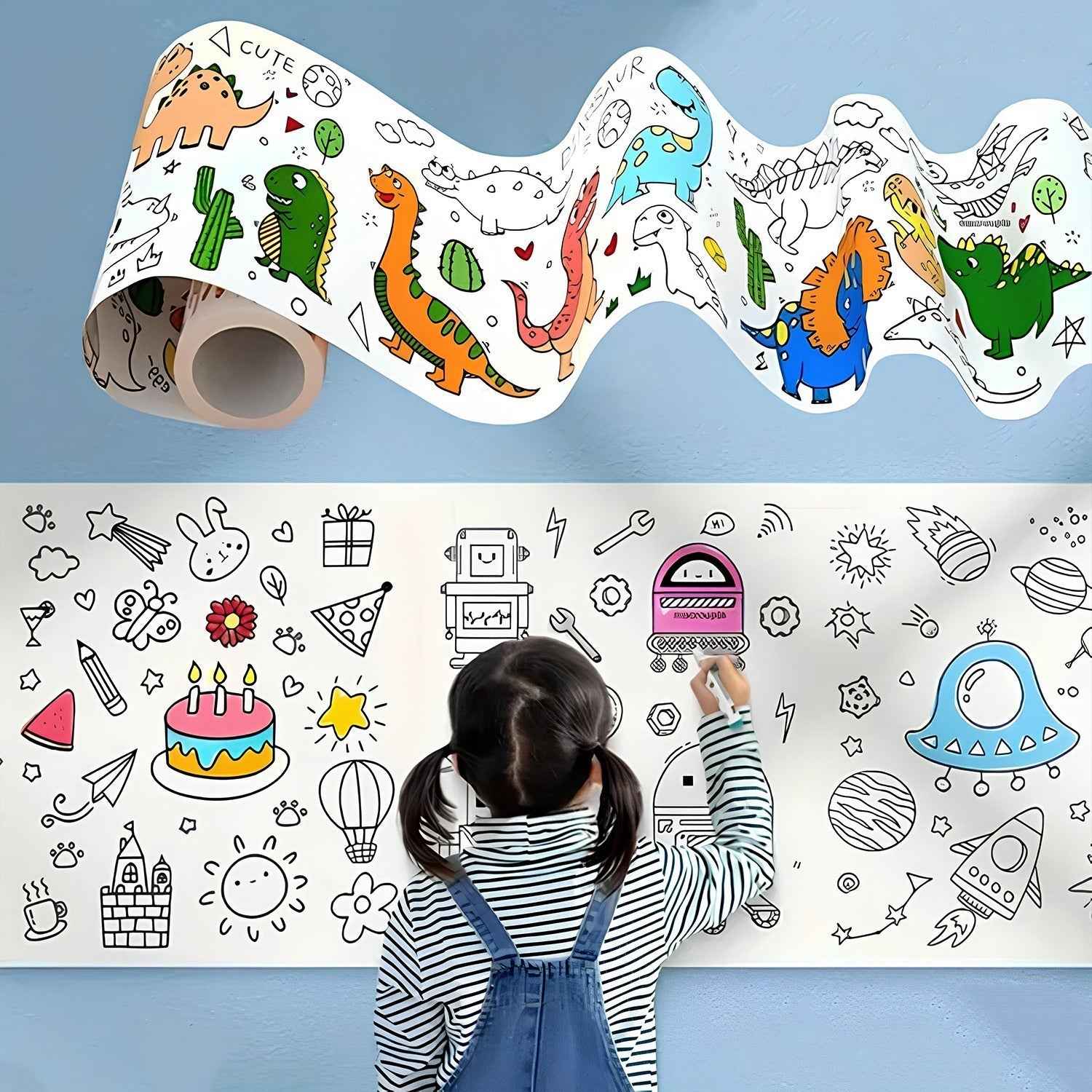Fun and Educational Coloring Roll (1 Pc)
