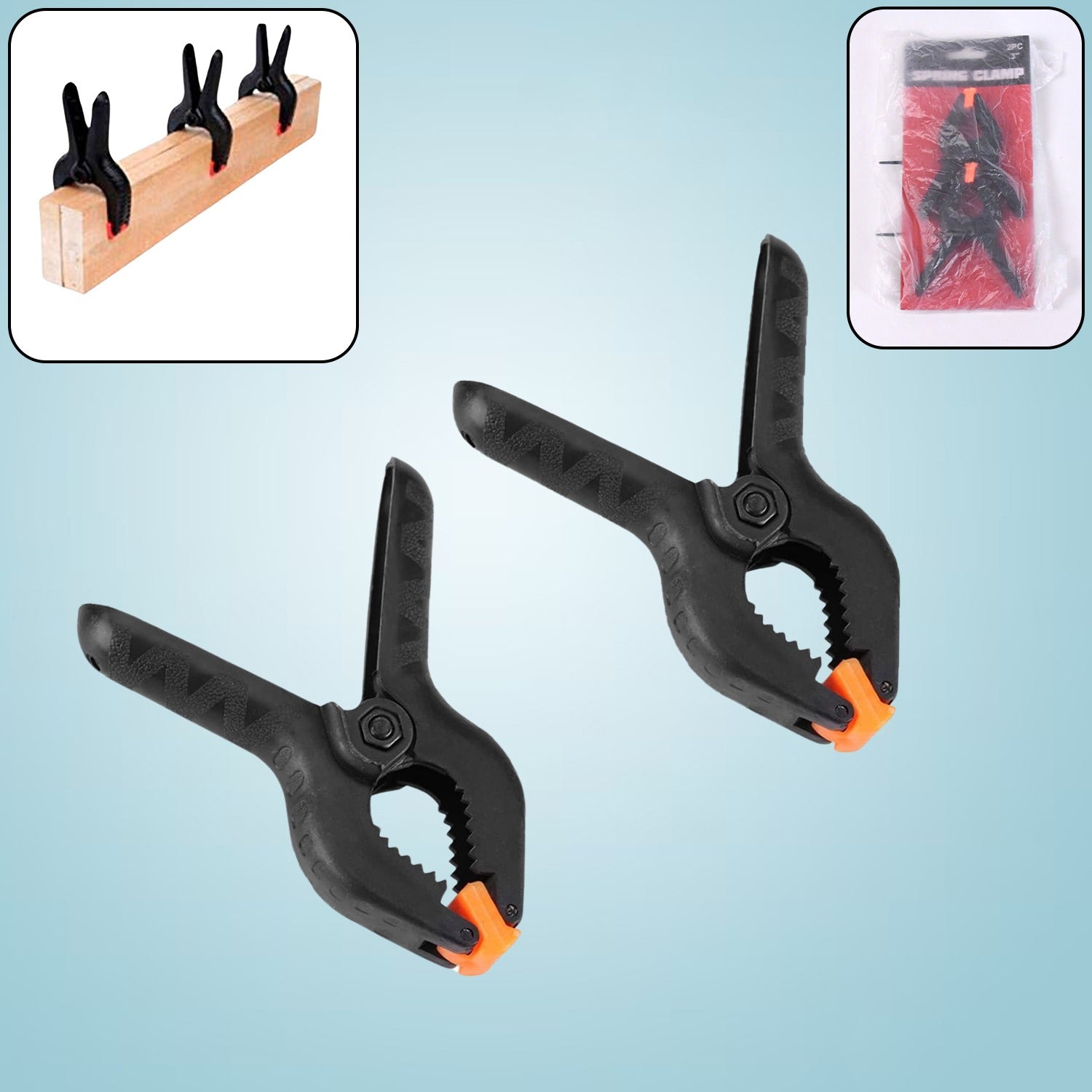 3 inch Heavy Duty Clips Clamp Spring Clamps Clip Fixture (2 Pc Set) Variety Bazaar