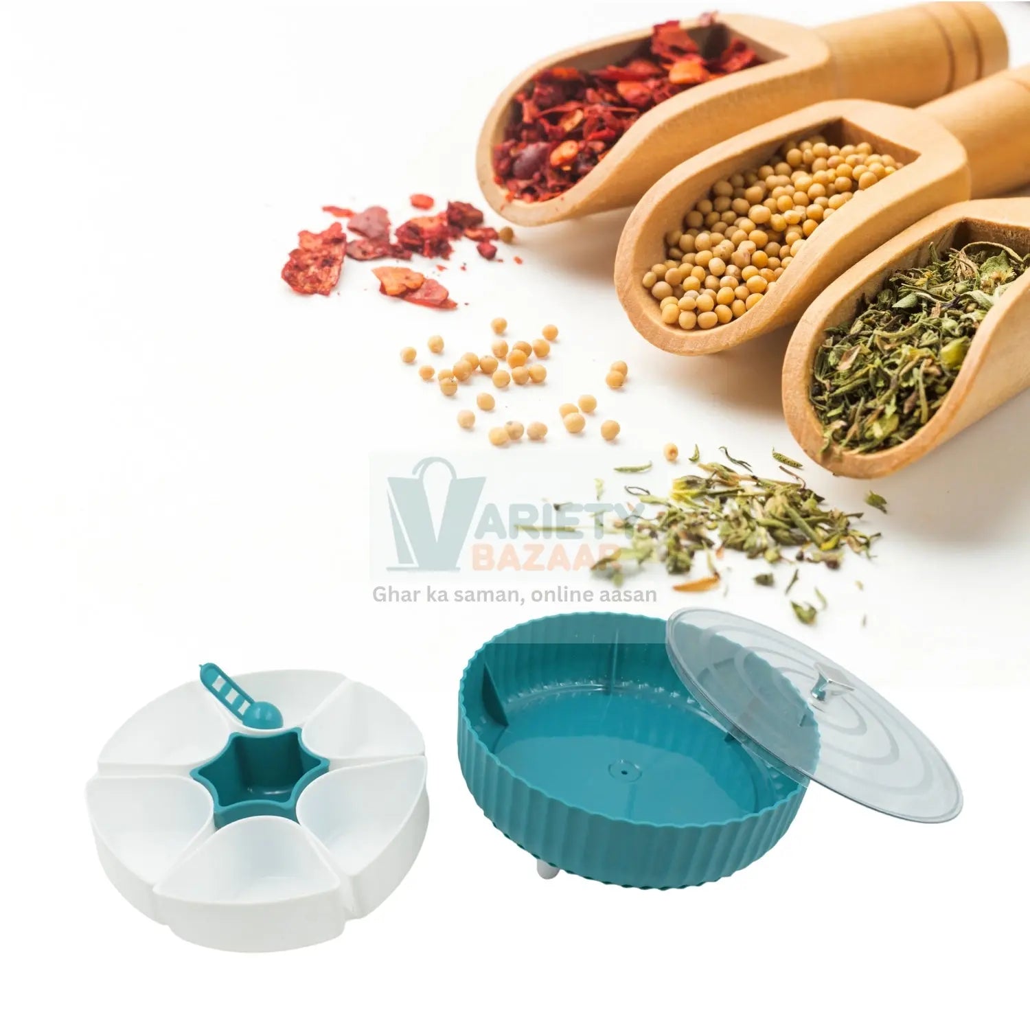 5811 360° Revolving Spice Box & Dry Fruit Box - Perfect for Kitchen Storage Travel Sahayak