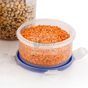 5828 Round Plastic Airtight Food Storage Containers with Leak Proof Locking Lid Storage container set of 3( Approx Capacity 500ml,1000ml,1500ml, Transparent) - 3 Pc Set Travel Sahayak