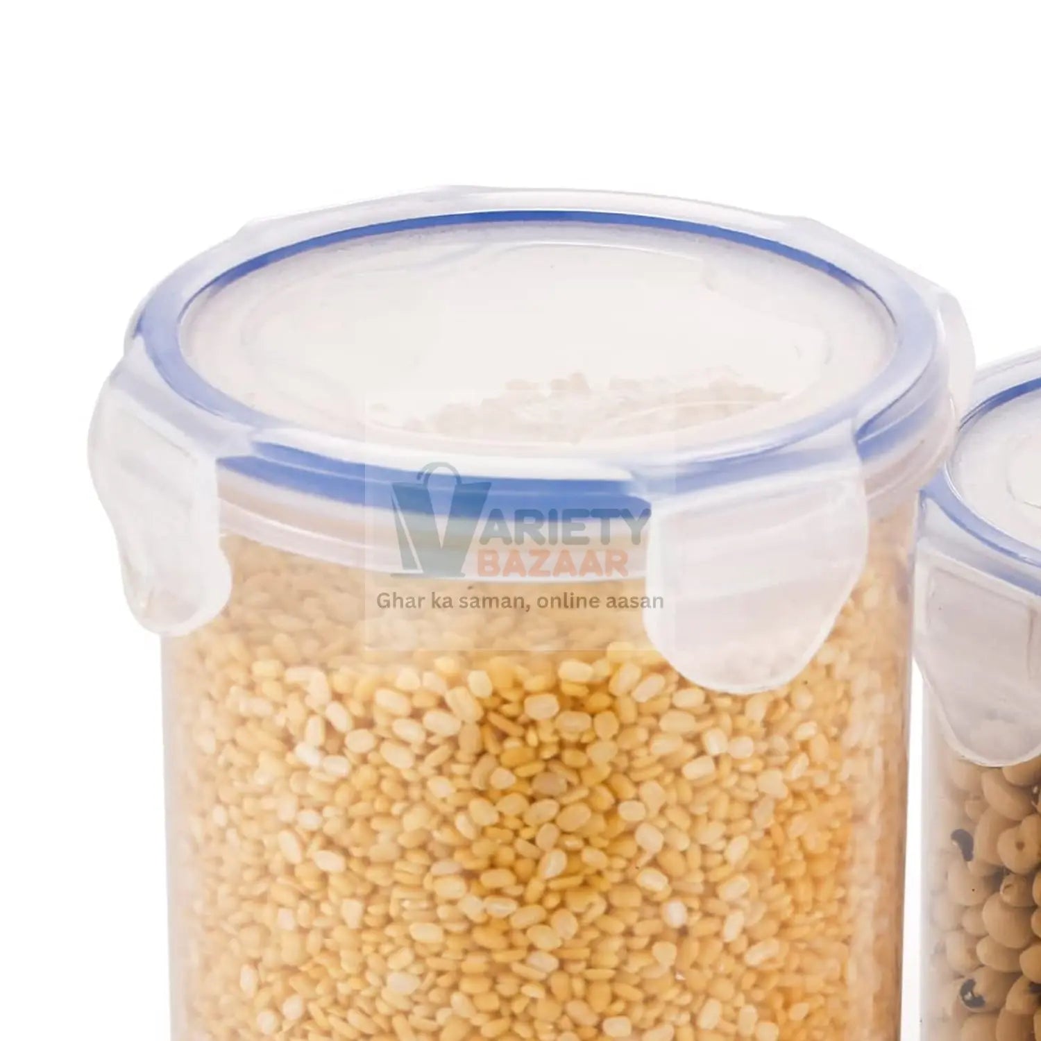 5828 Round Plastic Airtight Food Storage Containers with Leak Proof Locking Lid Storage container set of 3( Approx Capacity 500ml,1000ml,1500ml, Transparent) - 3 Pc Set Travel Sahayak