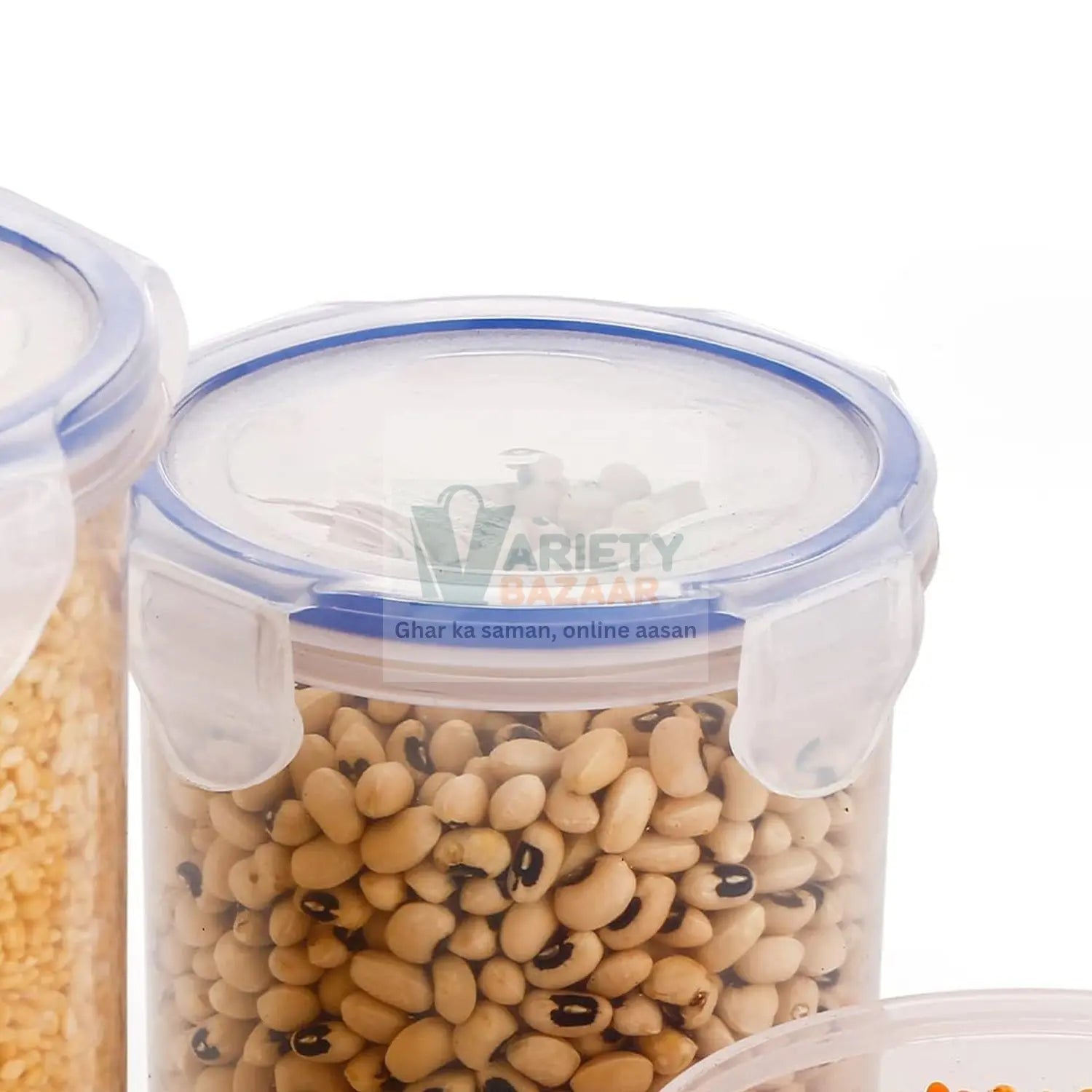 5828 Round Plastic Airtight Food Storage Containers with Leak Proof Locking Lid Storage container set of 3( Approx Capacity 500ml,1000ml,1500ml, Transparent) - 3 Pc Set Travel Sahayak
