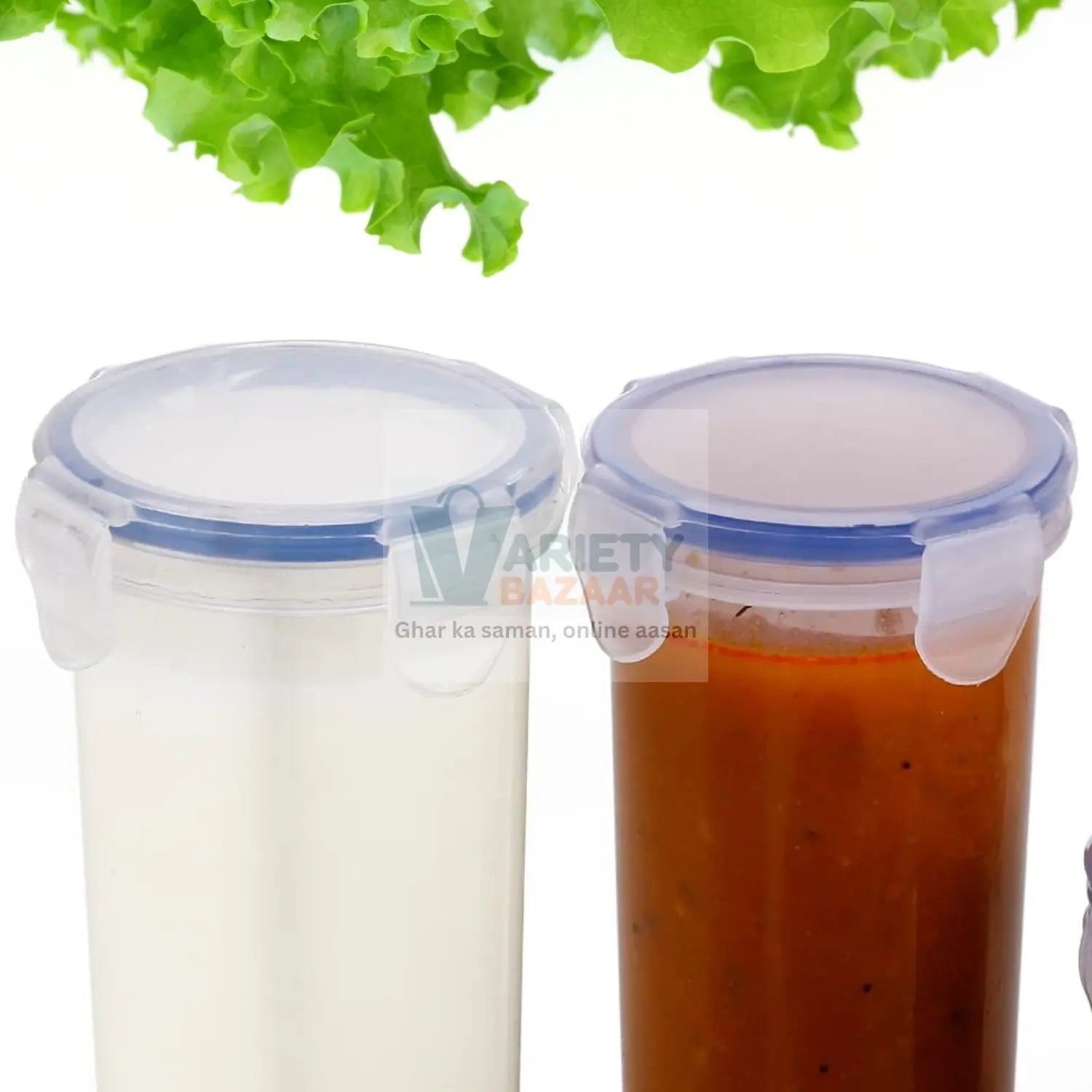 5830 Plastic Liquid Round Airtight Food Storage Container with Leak Proof Locking Lid BPA Free Container for Kitchen, 5 Pcs Set Transparent, ( Approx Capacity 110 ml,160 ml,210 ml,400 ml,500 ml) Travel Sahayak