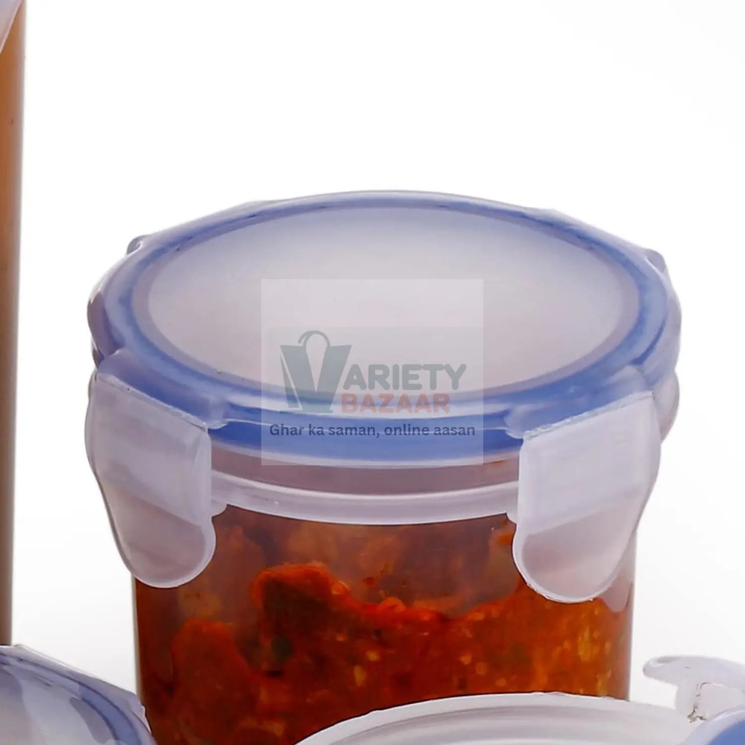 5830 Plastic Liquid Round Airtight Food Storage Container with Leak Proof Locking Lid BPA Free Container for Kitchen, 5 Pcs Set Transparent, ( Approx Capacity 110 ml,160 ml,210 ml,400 ml,500 ml) Travel Sahayak