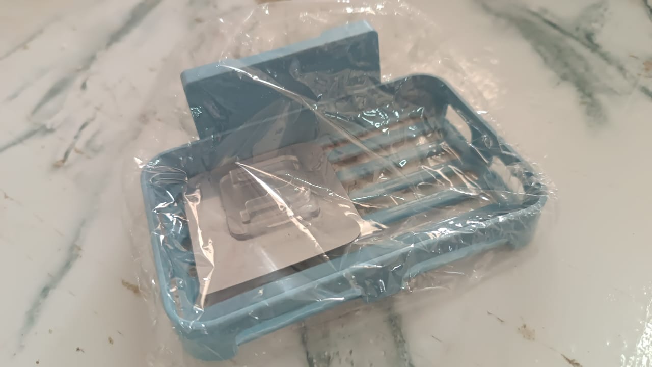 Bathroom & Kitchen Soap Holder: Self-Adhesive ,Sabudani (Plastic Box) Variety Bazaar