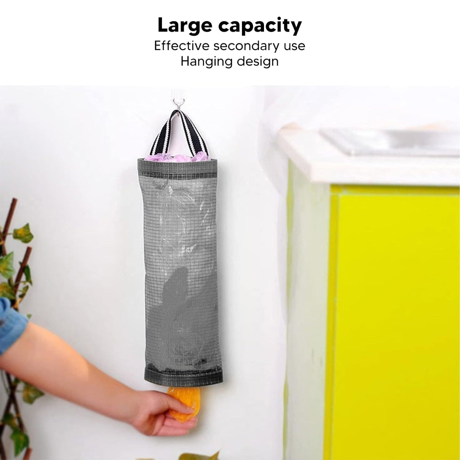 Hanging Waste Bag Holder – Large Capacity Garbage Storage with Sturdy Handle for Home, Kitchen & Restaurant (1 Pc) Variety Bazaar