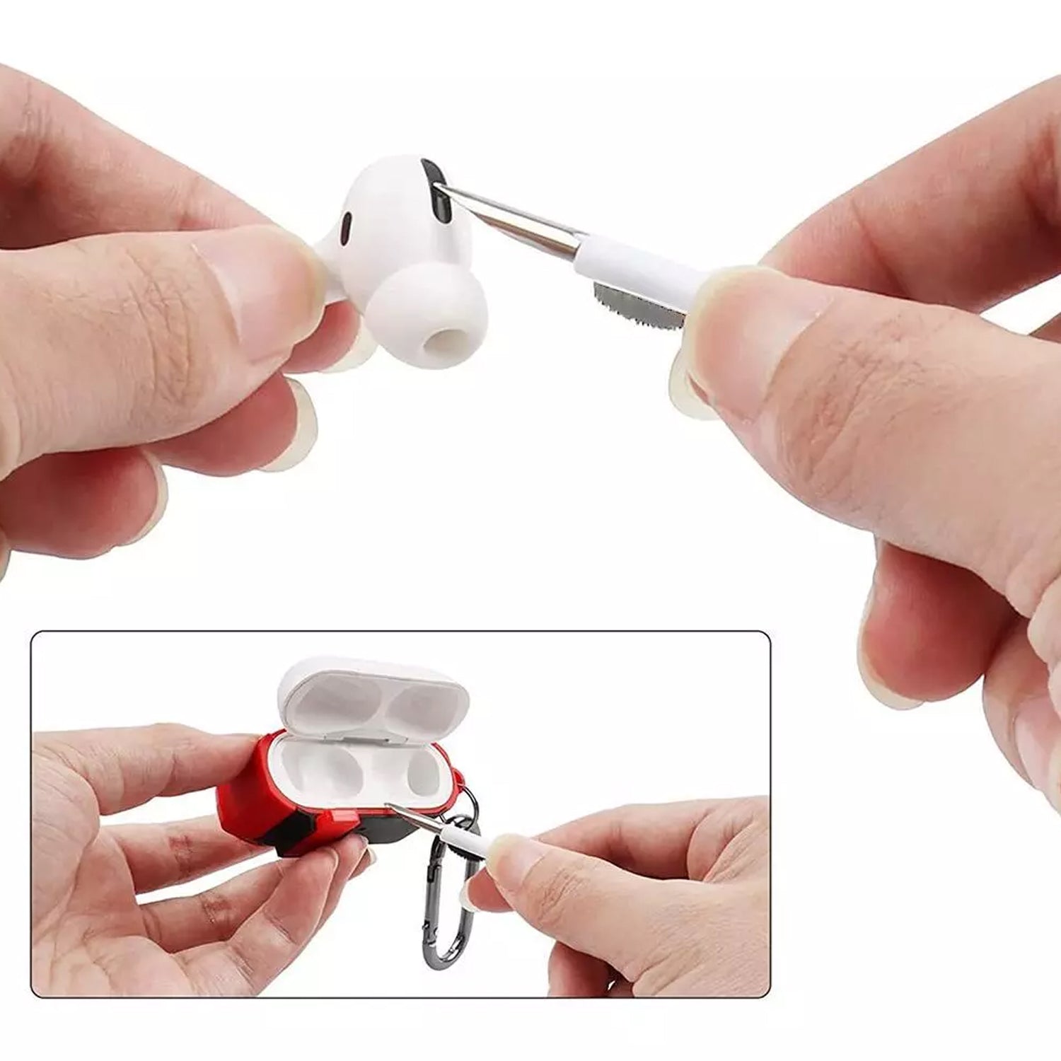 3 In 1 Earbuds Cleaning Pen For Cleaning Of Ear Buds And Ear Phones Easily Without Having Any Damage. Variety Bazaar