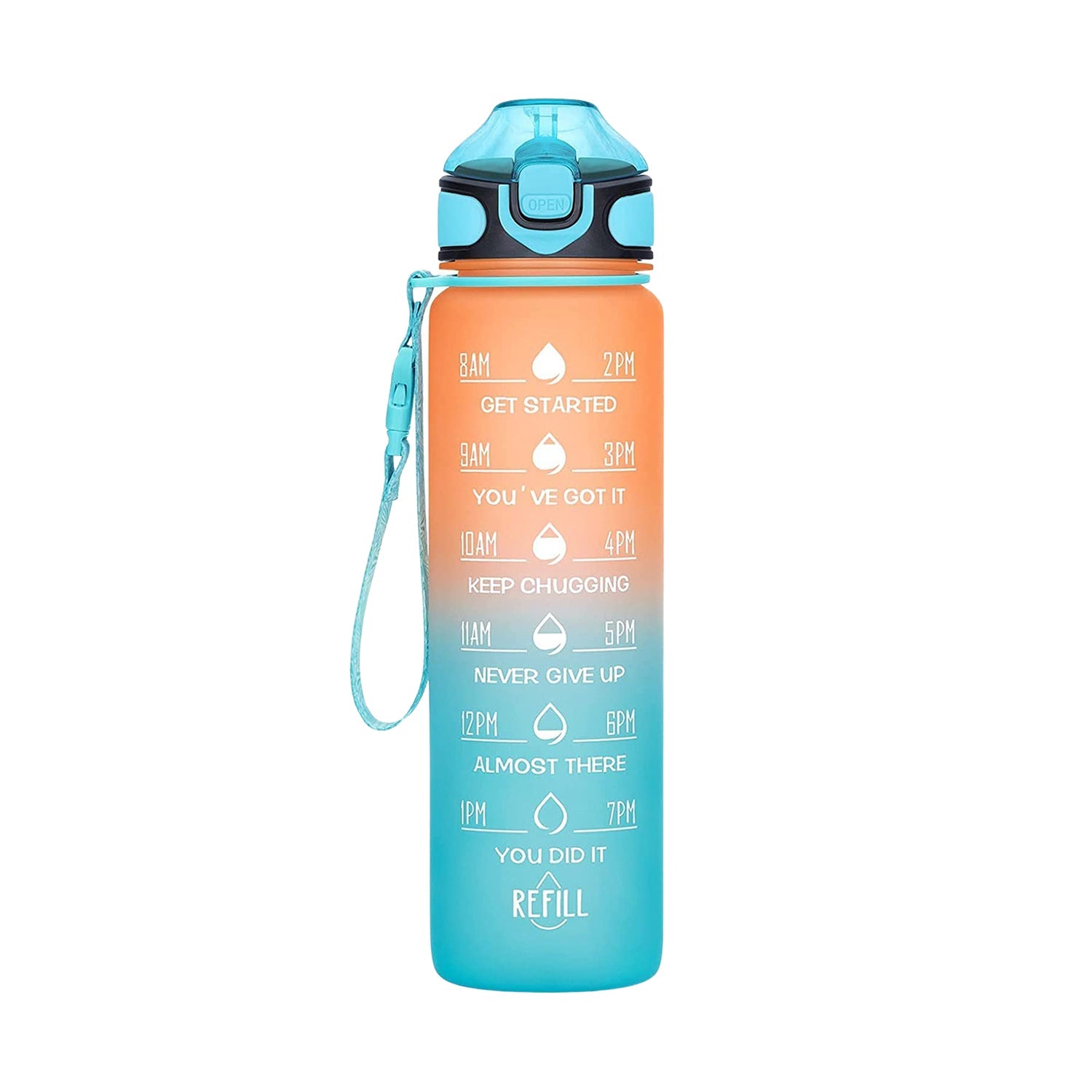 Motivational Water Bottle with Straw & Time Marker - Leakproof Tritan Portable Gym Bottle for Sports, Hiking & Camping Variety Bazaar