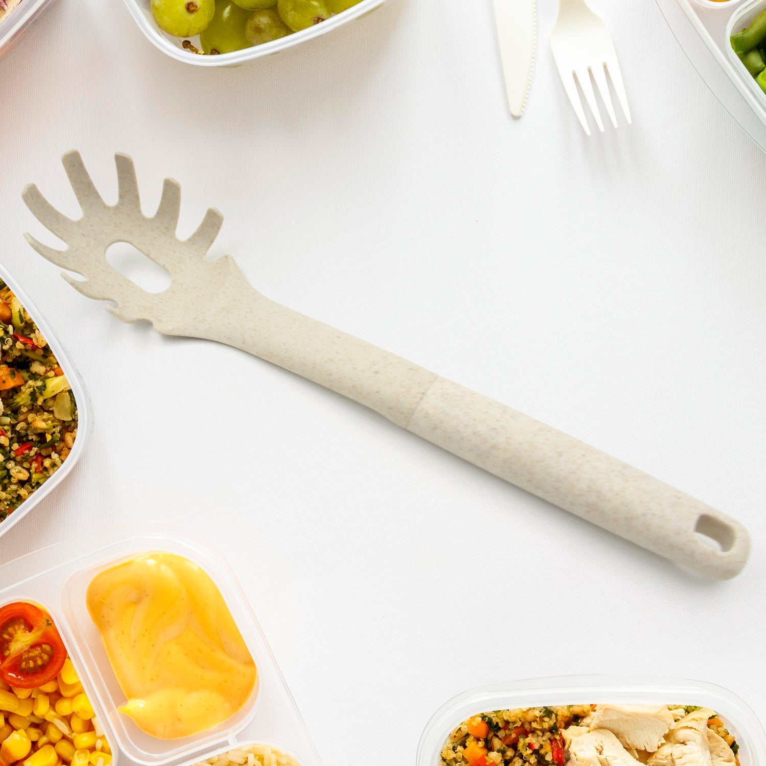 Plastic Kitchen Utensil - Heat-Resistant Non-Stick Whisk, Pasta & Soup Spoon (1 Pc ) Variety Bazaar